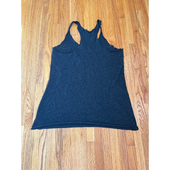 Running Late Is My Cardio Racerback Tank Top Charcoal Gray Pink Graphic Womens - Picture 2 of 4